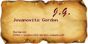 Jovanovits Gordon névjegykártya