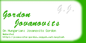 gordon jovanovits business card